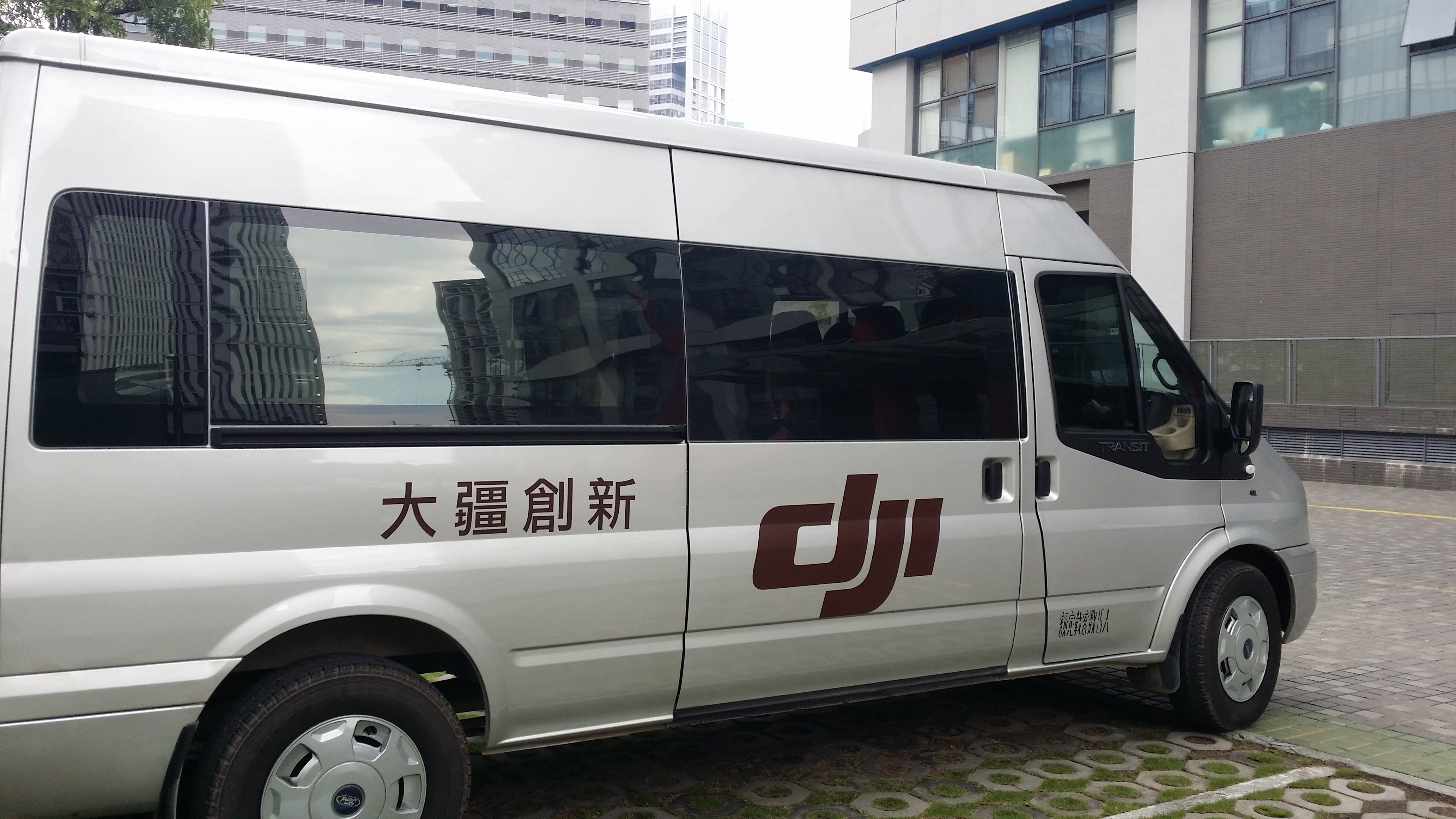 DJI staff minibus which took us to the factory in Baoan each day.